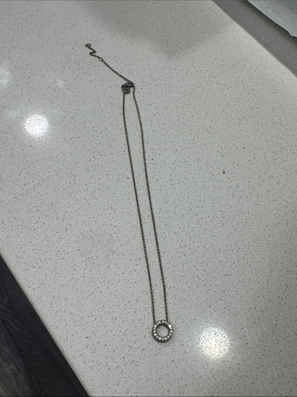 Pandora logo pave circle necklace